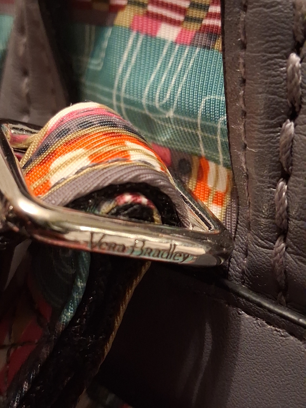 VERA BRADLEY Multicolor Plaid Print Drawstring Backpack - Style: Midtown Cargo - Picture 7 of 14